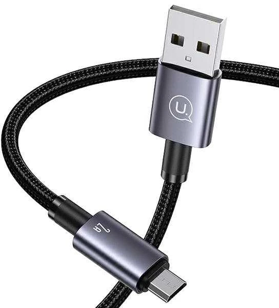 USAMS Kabelis USB į Micro-USB 2A 1.2m Greito įkrovimo plienas/tamsus SJ668USB01 (US-SJ668)