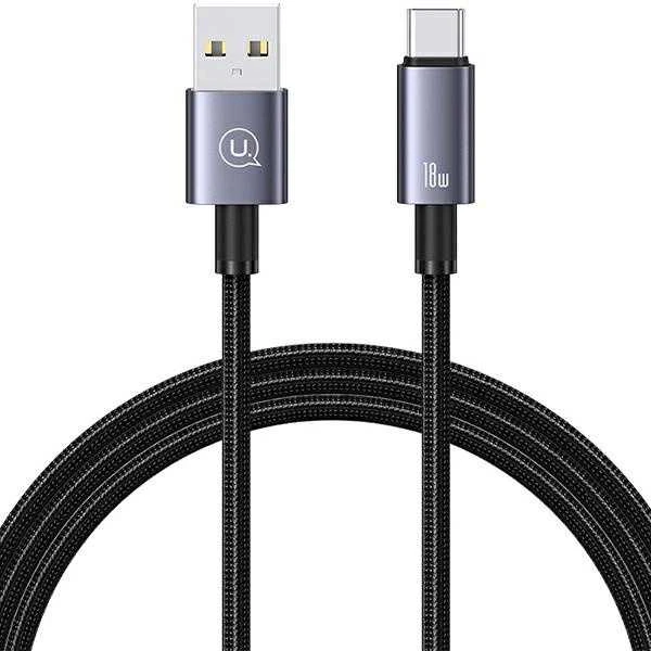 USAMS Kabelis USB į USB-C 3A 1.2m greito įkrovimo plienas/tamsus SJ663USB01 (US-SJ663)