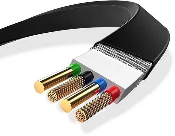 USAMS Kabelis zwijany U1 2w1 1m juoda/juodas (lightning/microUSB) SJ192USB01 (US-SJ192)