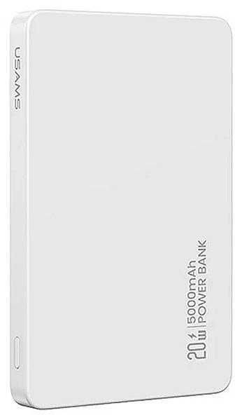 USAMS indukcinė išorinė baterija 5000mAh 20W PD greito įkrovimo baltos spalvos CY serijos 5KCD23103 (US-CD231)
