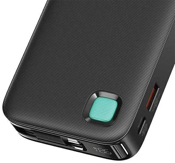 USAMS nešiojama baterija su ištraukiamu USB-C laidu, 10000 mAh PD 20W greito įkrovimo XY serija, baltos spalvos