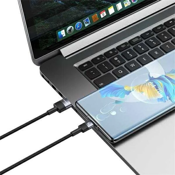 USAMS SET Kabelis USB į USB-C 3A 1.2m Greito įkrovimo plienas/tamsus 30 vnt SJ718ZJ01 (US-SJ718)