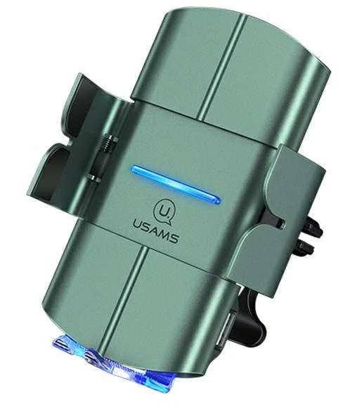 USAMS indukcinis laikiklis US-CD133 10W automatinis ventiliacijos grotelėms, žalios spalvos CD133ZJ02