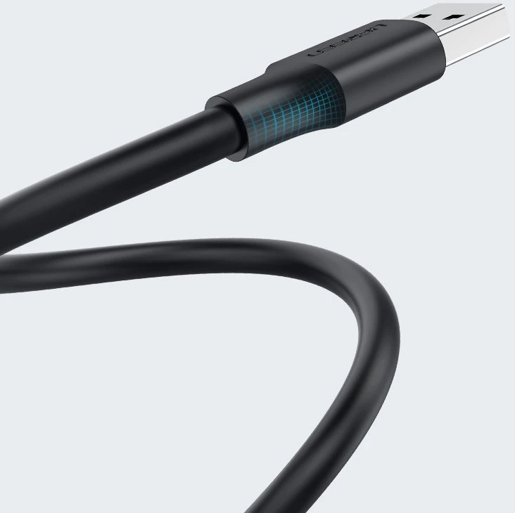 USB 2.0 M-M UGREEN cable US102, 1m (juodas)