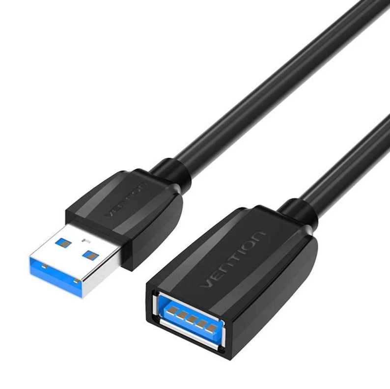 Vention Prailginimo kabelis USB 3.0, išorinis USB į moterišką USB, ventiliacija 1.5 m (juoda)