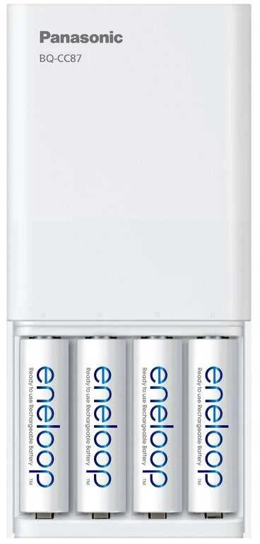 Panasonic „Smartplus“ USB + 4 x AA „Eneloop“ 2000 mAh baterijos
