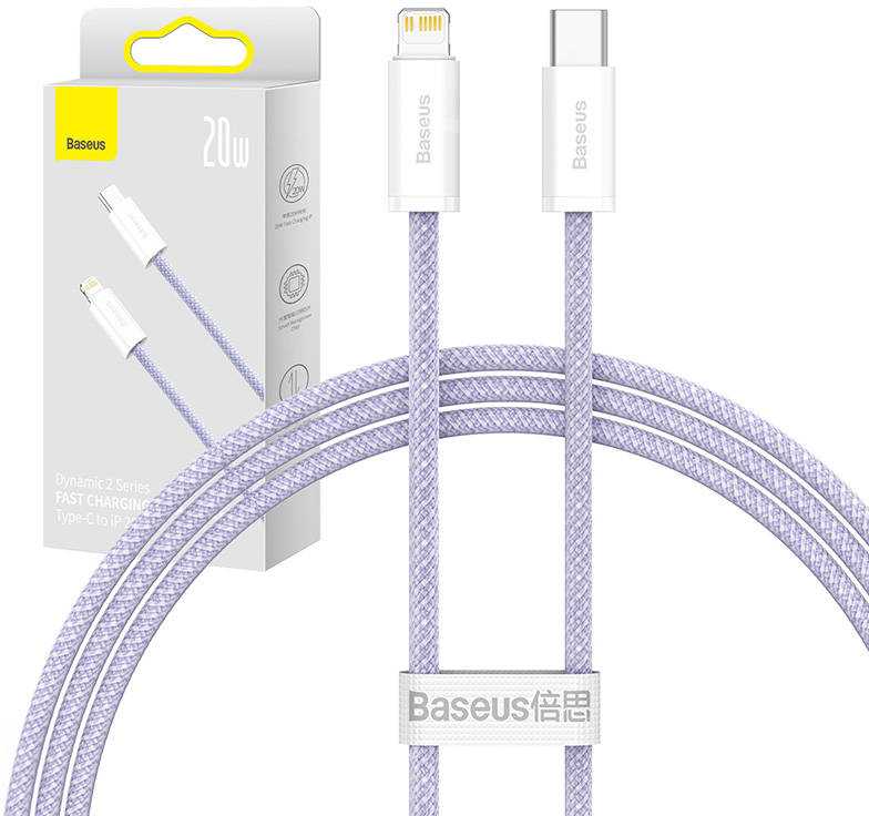 USB-C laidas, skirtas Lightning Baseus Dynamic 2 Series, 20W, 1m (violetinė)