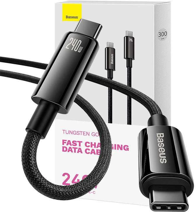 Baseus USB-C USB-C kabelis Tungsten Gold 240W 3m