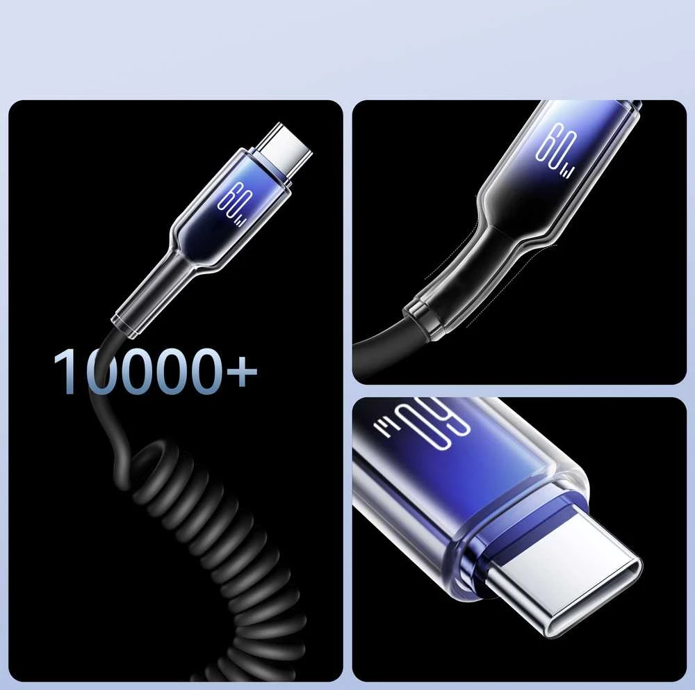 USB-C – USB-C Joyroom kabelis S-A43 60W 1.5m juodos spalvos