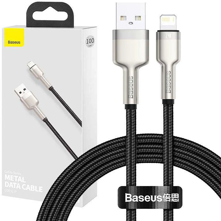 Baseus Cafule USB - Lightning kabelis 2.4A 1m - Juodas