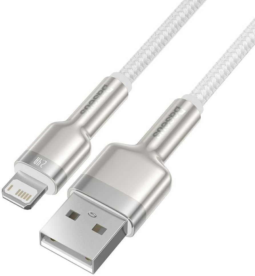 Baseus Cafule USB - Lightning laidas 2.4A 1m - Baltas