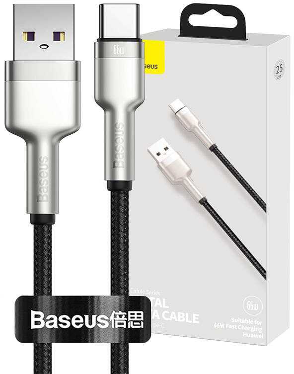 Baseus Cafule USB - USB-C laidas 66W 0.25m - Juodas