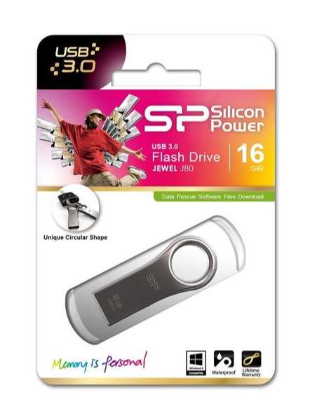Silicon Power Jewel J80 16 GB, USB 3.0, Sidabrinis