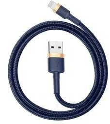 Baseus Cafule USB Lightning kabelis 1.5A 2m - Auksinis / Tamsiai mėlynas