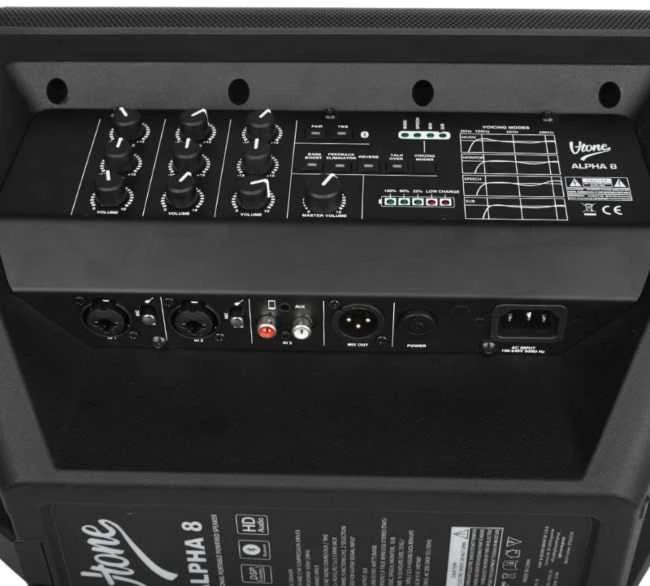 Kompiuterio kolonėlės V-TONE ALPHA 8 – 8 colių aktyvi baterijų kolonėlė su integruotu maišytuvu