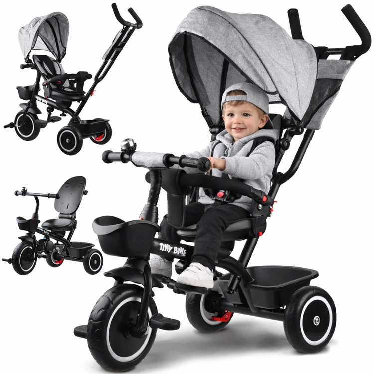 Jokomisiada Vaikiškas triratis dviratis „Tiny Bike 3in1“ su stogu ROTATABLE SP0650