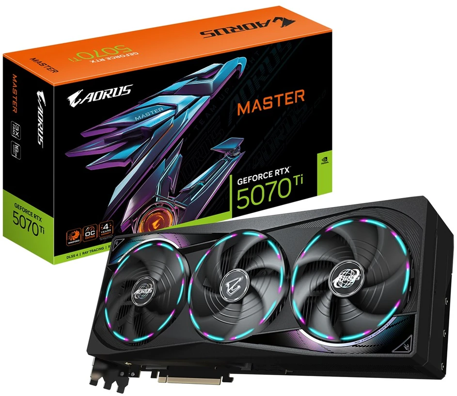 Vaizdo plokštė Gigabyte GeForce RTX 5070 Ti AORUS Master 16 GB GDDR7