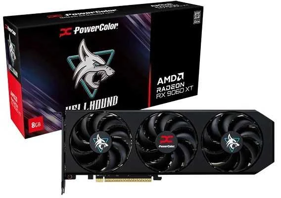 „PowerColor Radeon RX 9060 XT Hellhound 8GB OC“ vaizdo plokštė