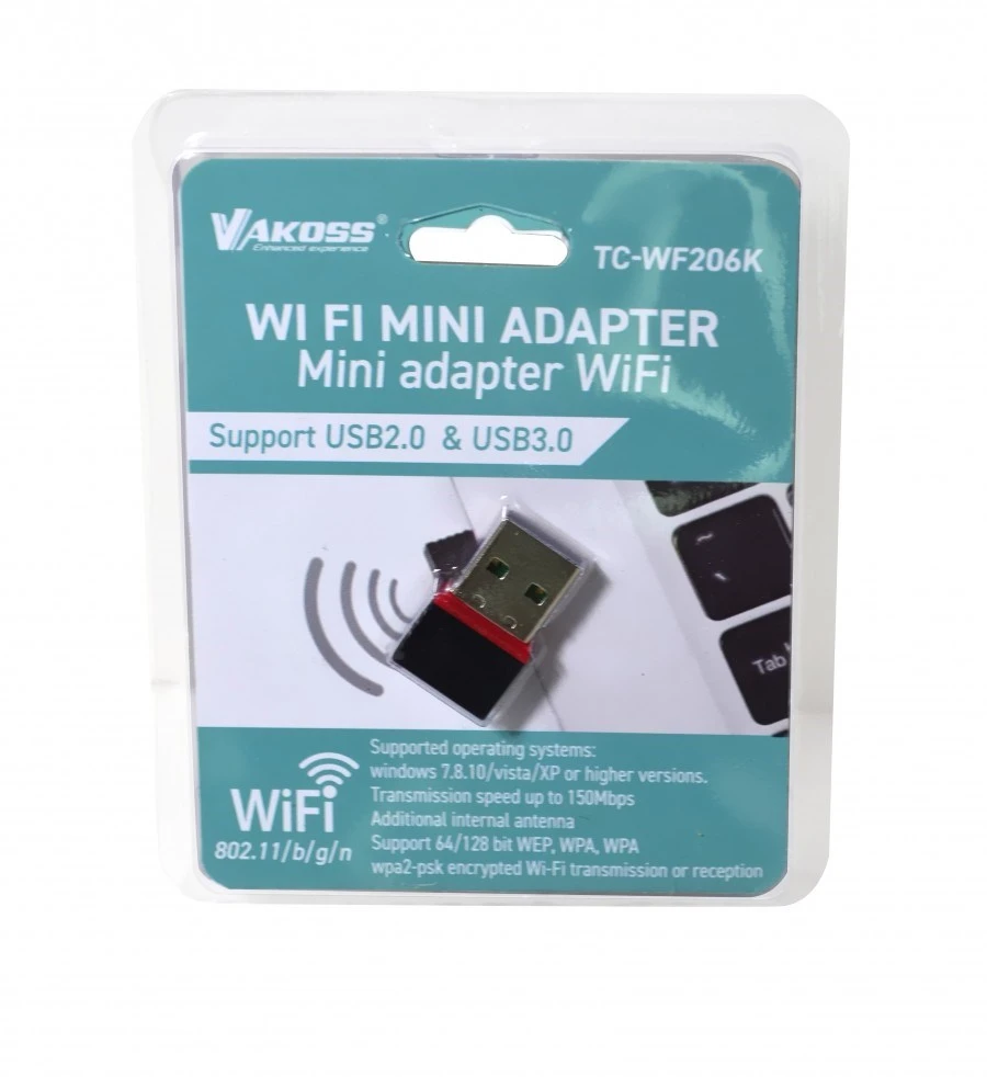 Vakoss TC-WF206K USB WLAN (Wi-Fi) Network Adapteris 2.4GHz