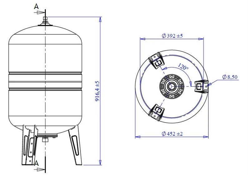 Varem Vertical hydrophore tank 100 l us100362cs0a2000
