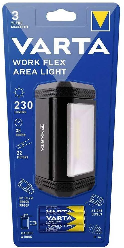 VARTA LED žibintuvėlis Work Flex Area 17648 + 3 x R6 (AA) baterijos