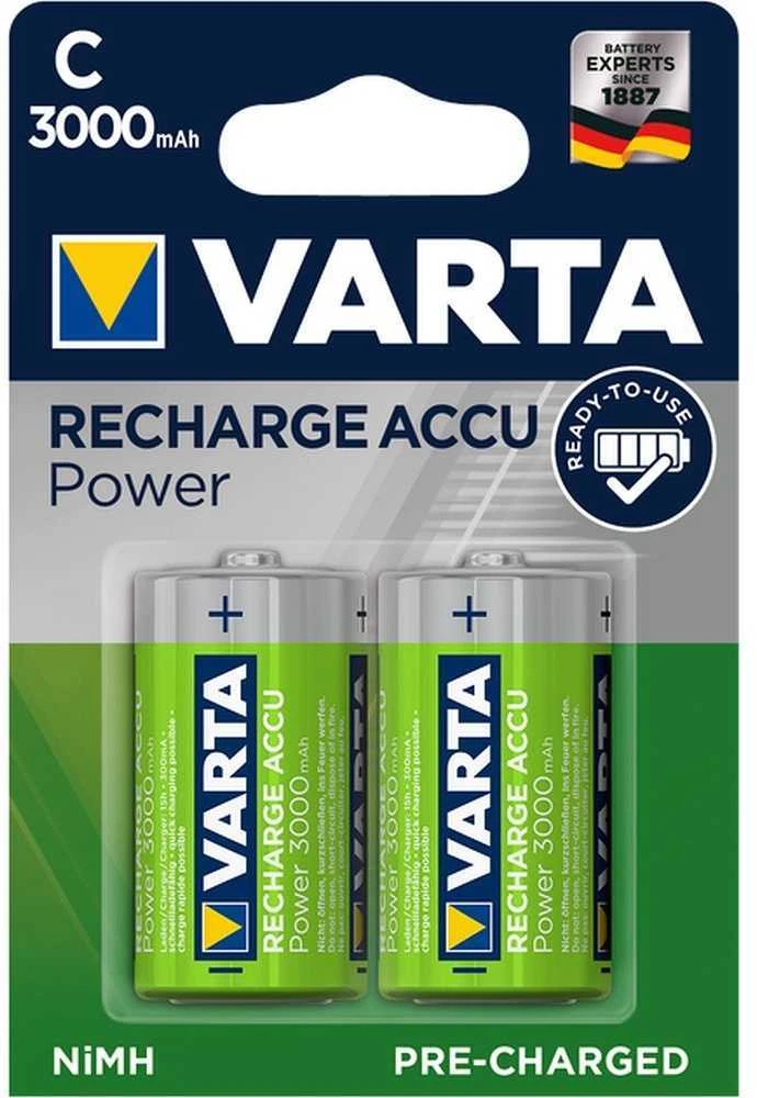VARTA įkraunama baterija R14 (C tipo) 3000mAh Accu Power 2 vnt.