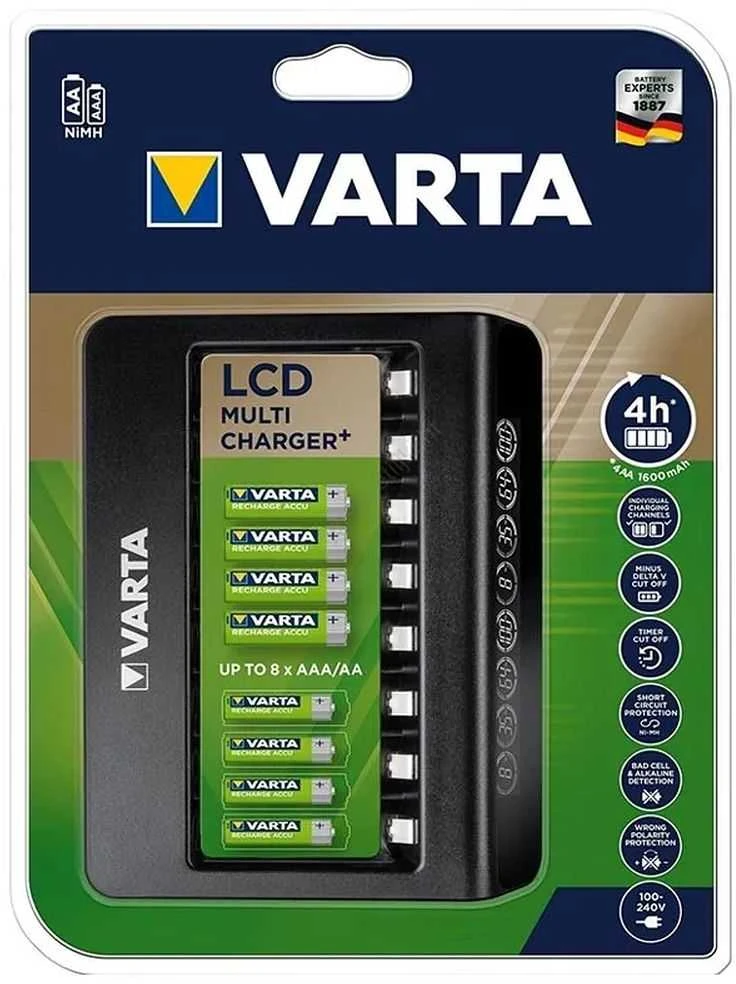 Varta 8 AA/AAA elementų kroviklis LCD Multi Charger Plus 57681