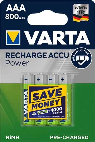 VARTA rechargeable battery R3 800 mAh (AAA) ready to use 4 pcs
