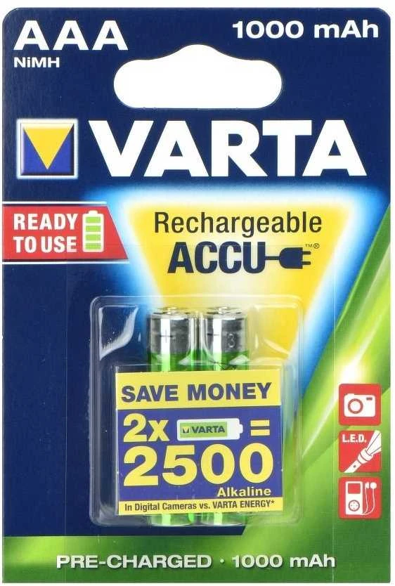 VARTA rechargeable battery R3 (AAA) 1000 mAh ready to use 2 pcs