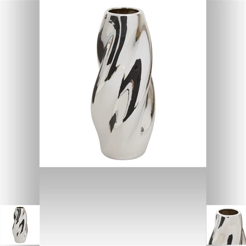 Vaza Atmosphera Twisted 210138, 28 cm, sidabro