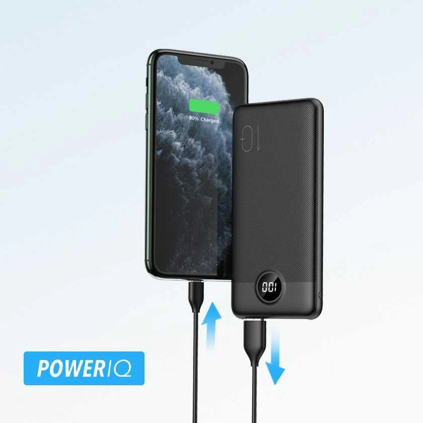 Powerbank Veger L10S (W1105PD) PD QC3.0 2A 20W 10000 mAh juodas