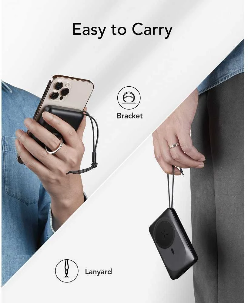 Išorinė baterija POWER BANK VEGER (VP1151) 10000mAh su belaidžiu įkrovikliu (Magsafe 15W) balta