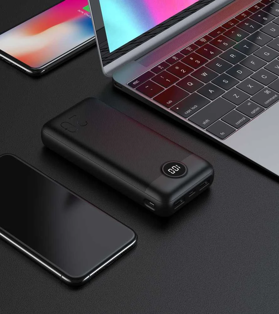 Išorinė baterija POWER BANK VEGER (L20S) 20000mAh (2xUSB; 1xType-C; QC3.0 20W) juoda