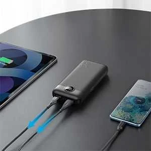 Išorinė baterija POWER BANK VEGER (L20S) 20000mAh (2xUSB; 1xType-C; QC3.0 20W) juoda