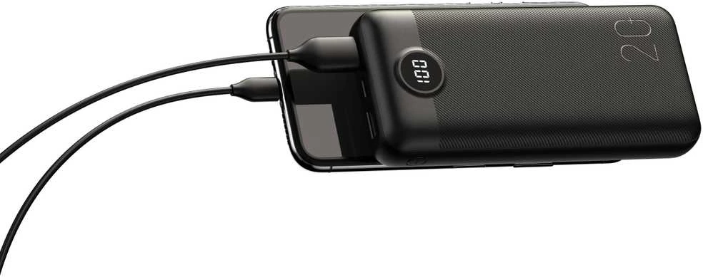 Išorinė baterija POWER BANK VEGER (L20S) 20000mAh (2xUSB; 1xType-C; QC3.0 20W) juoda
