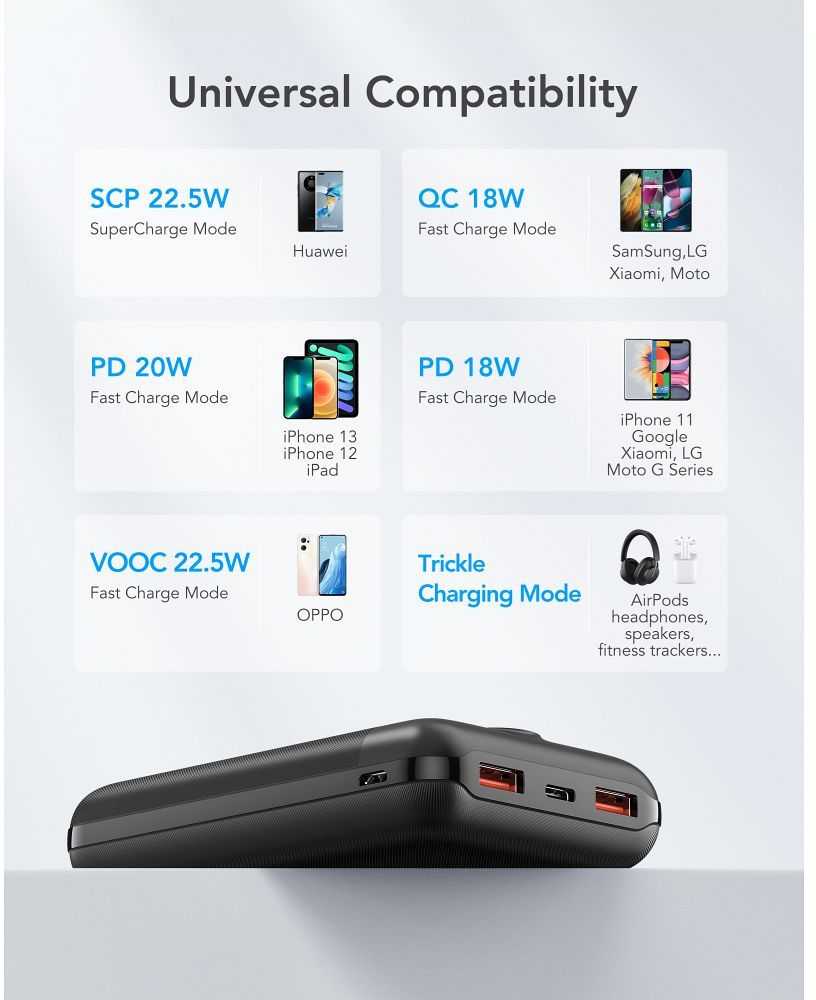 Powerbank Veger S20 (W2053) PD QC3.0 2A 22,5W 20000 mAh juodas