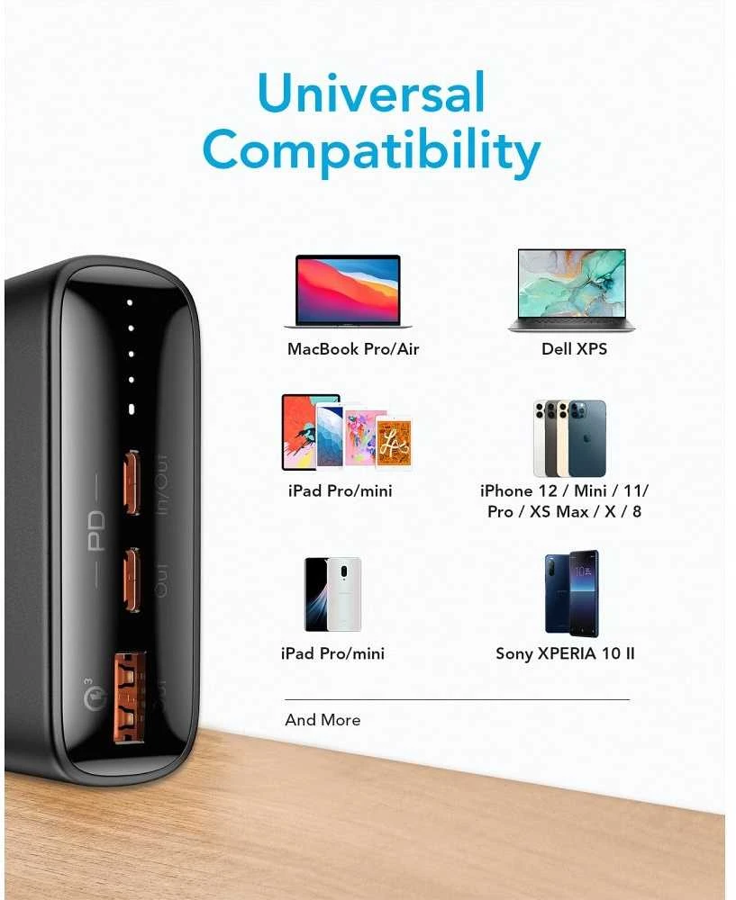 Powerbank Veger T100 (W2032C-100) PD QC3.0 5A 100W 20000 mAh juodas
