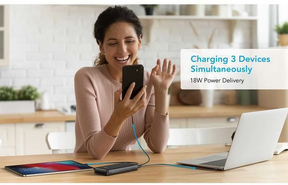 Powerbank Veger T100 (W2032C-100) PD QC3.0 5A 100W 20000 mAh juodas