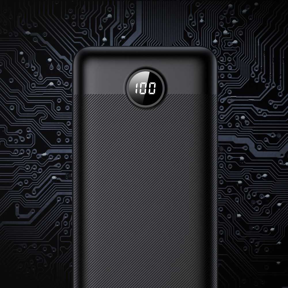 Išorinė baterija POWER BANK VEGER (W3008PD) 30000mAh (3xUSB; 1xType-C; QC3.0 20W) juoda