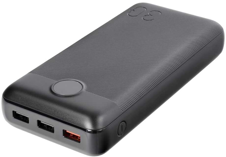 Išorinė baterija POWER BANK VEGER (W3008PD) 30000mAh (3xUSB; 1xType-C; QC3.0 20W) juoda