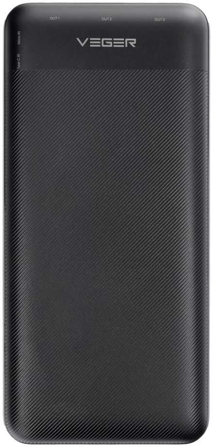 Išorinė baterija POWER BANK VEGER (W3008PD) 30000mAh (3xUSB; 1xType-C; QC3.0 20W) juoda