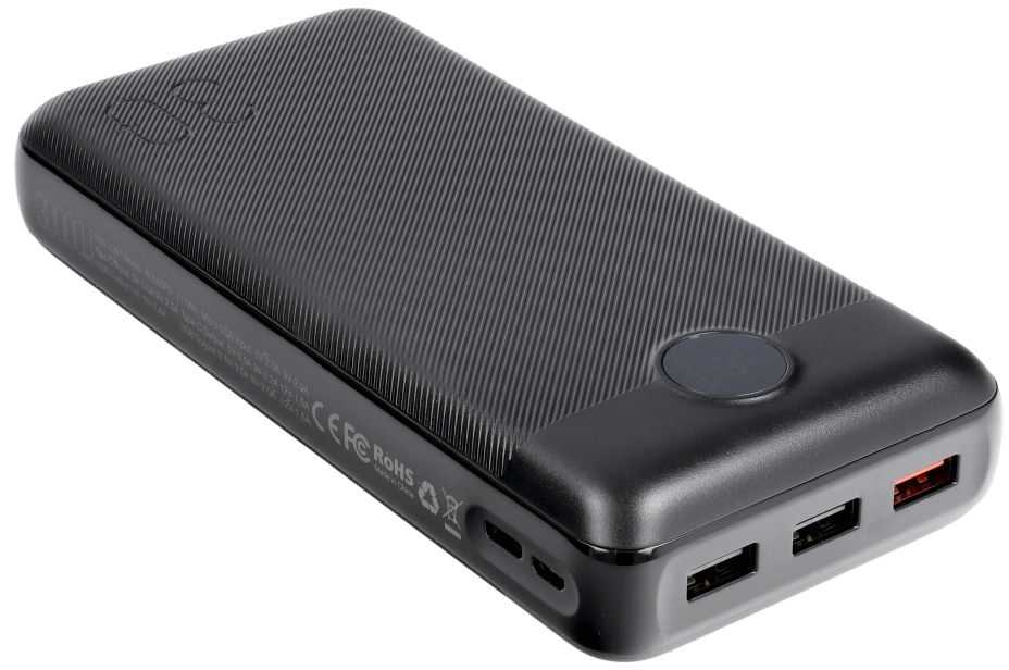 Išorinė baterija POWER BANK VEGER (W3008PD) 30000mAh (3xUSB; 1xType-C; QC3.0 20W) juoda