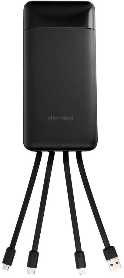 Nešiojamoji baterija Charmast W2089 PD3.0 3A 22,5W 20000 mAh su integruotais laidais USB A / USB C / Lightning / Micro USB juodas