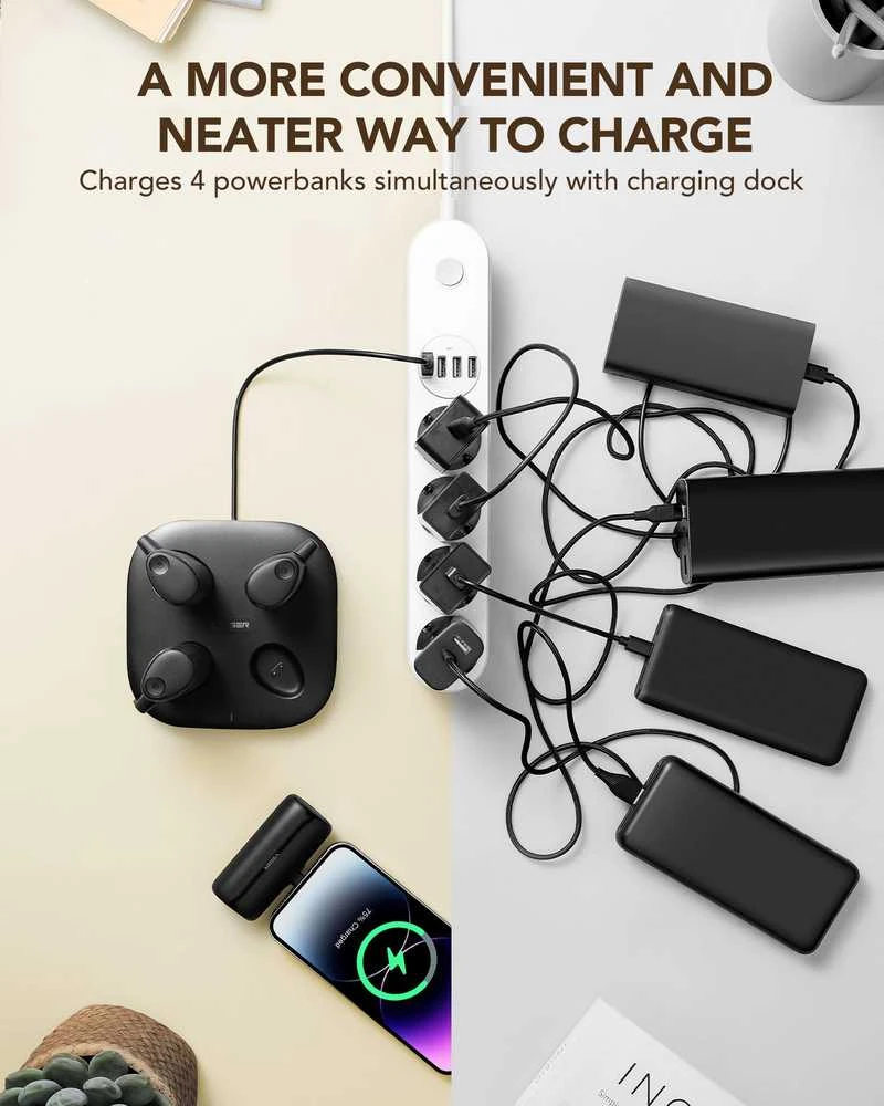 Powerbank Veger Pogo (W007CK) set 4 x 5000 mAh juodas