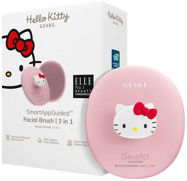Veido valymo šepetėlis 3in1 su rankena Geske su programėle (Hello Kitty rožinis)