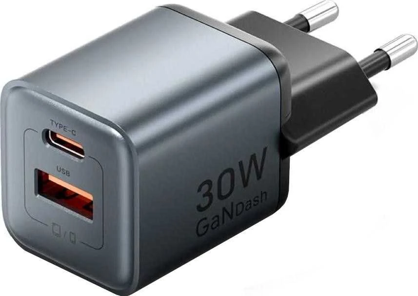 Vention 30W - įkroviklis su GaN technologija, 1x USB-A, 1x USB-C (juodas)