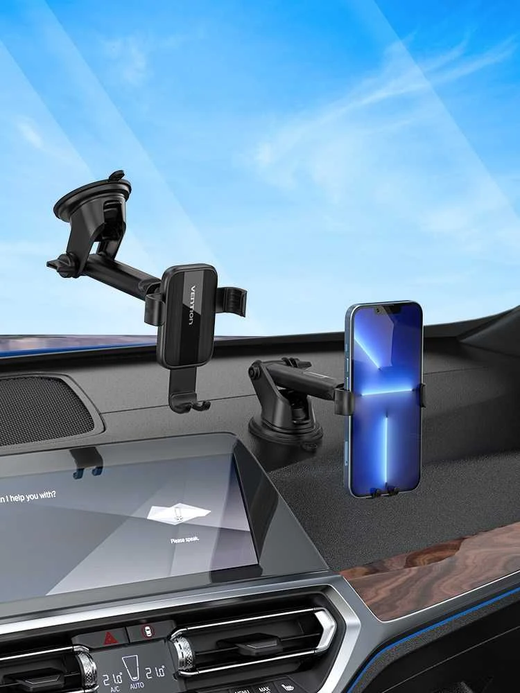 Vention Automatinis automobilio telefono laikiklis KCOB0 su siurbimo taurele juoda