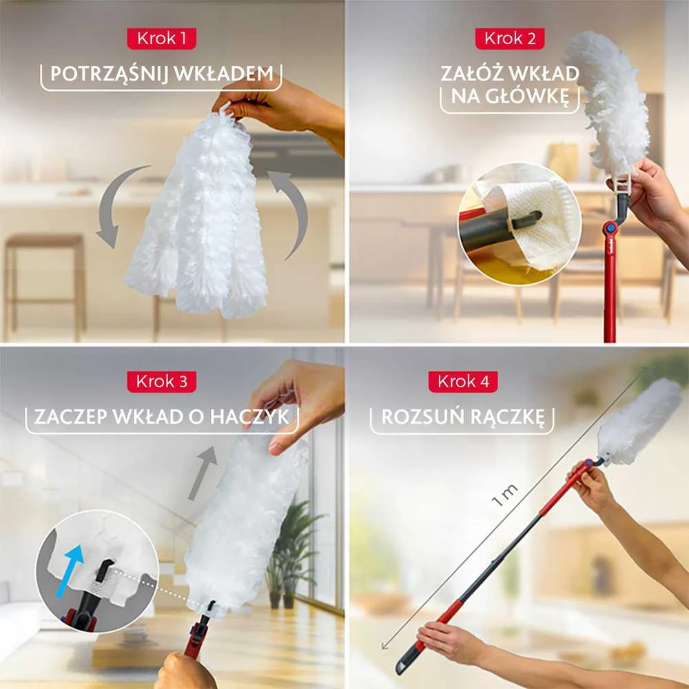 Vileda šiukšlių semtuvėlis su ilga rankena + 1 „Flex&Catch“ papildymo antgalis