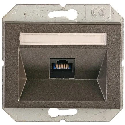 Kompiuterio lizdas VILMA XP 500 be rėmelio (1xRJ45 CAT5E UTP), antracito spalvos
