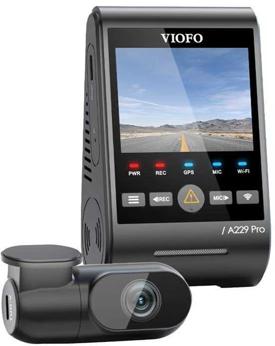 Vaizdo Registratorius - VIOFO A229 Pro 2CH-G GPS 4K Dviejų kamerų Juodas